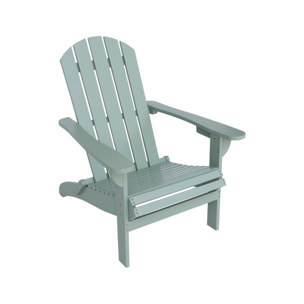 Fauteuil adirondack vert de gris en bois d'acacia avec accoudoirs KERINA. plusieurs coloris. 90 x 71 x 91.5 cm