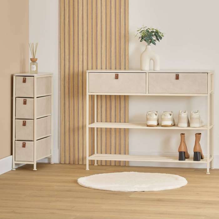 Meuble de rangement Tissa 4 tiroirs beige