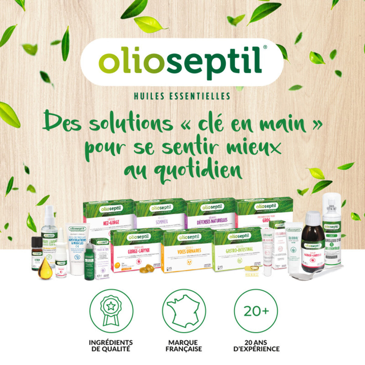 OLIOSEPTIL - Sirop Gorge-Larynx - Association d'extraits et d'huile essentielles de plantes - Apaise les voies respiratoires - Aide à lutter contre les refroidissements - Lot de 3