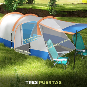Tienda de Campaña Familiar para 2-3 Personas Tienda de Camping Plegable con 2 Habitaciones y Bolsa de Transporte Impermeable para Senderismo 420x200x150 cm Multicolor