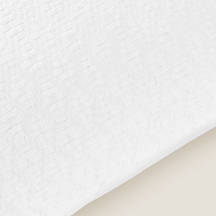 Funda cojín texturizada Fremat color blanco 100% Algodón