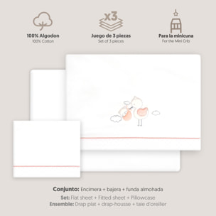 Triptico Minicuna Cigueña Oso Bco/Rosa