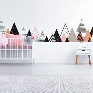 Stickers muraux enfants - Décoration chambre bébé - Autocollant Sticker mural géant enfant montagnes scandinaves RAFIKA