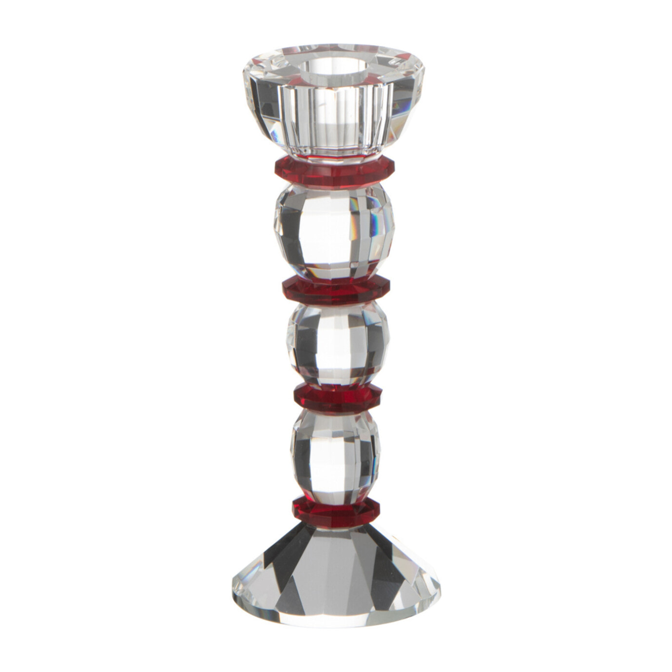 J-Line chandelier Annie - crystal - rouge/transparent - small
