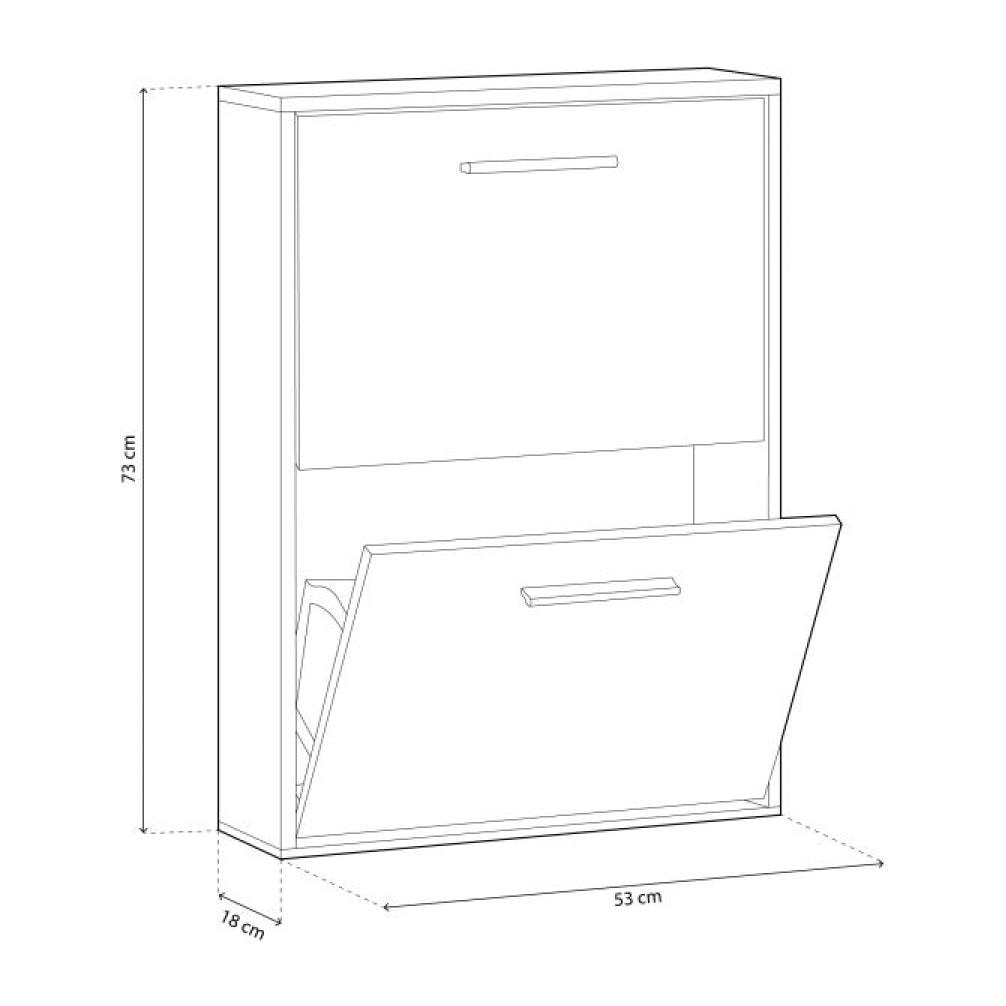 Zapatero Home 2 puertas Blanco