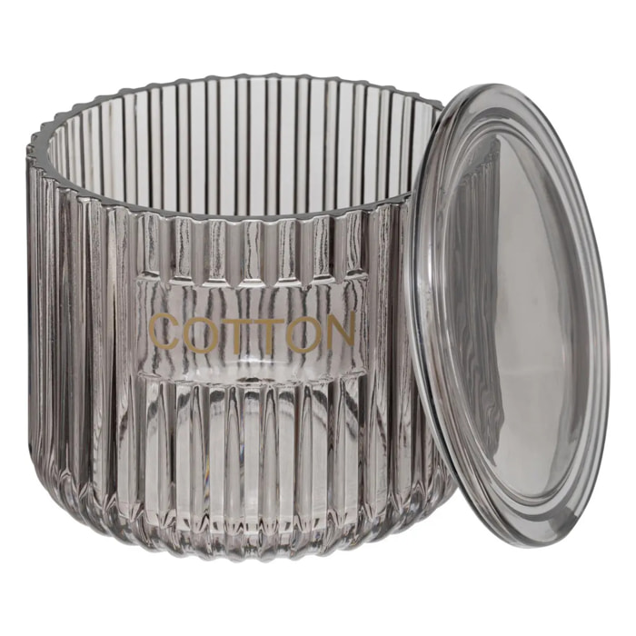 Pot à cotons "Glass" gris
