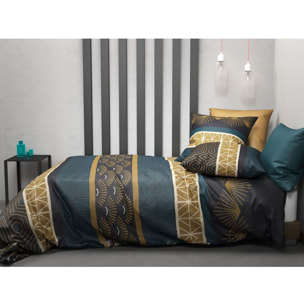 Parure Housse De Couette 3pcs 100% coton 57fils Qobe