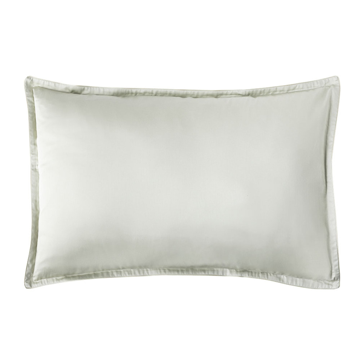 Parure de lit unie en satin de coton bio, taies carrées, TEOPHILE, Vert tilleul