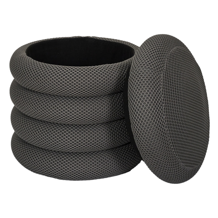 POUF RANGEMENT ATOME GRIS