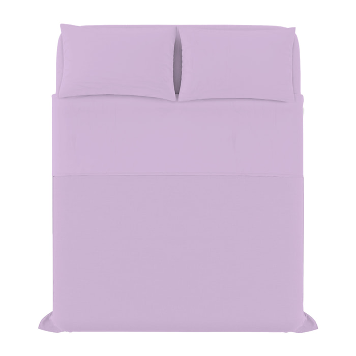 COMPLETO LETTO MAX COLOR, 100% Cotone, Made in Italy - LILLA