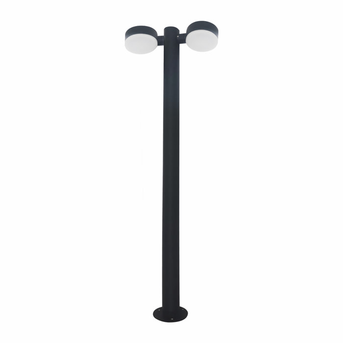 Forlight Farola Exterior IP54 Pale LED 21W Blanco Neutro - 4000K Gris Urbano para Exterior de Jardín, Entrada, Camino