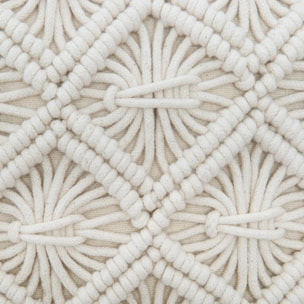 Coussin "Eté Indien" en macramé 40x40 cm