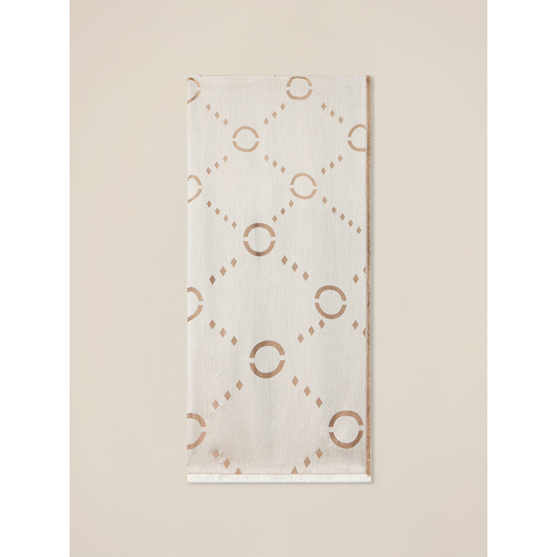 Oltre - Foulard con ricamo geometrico - Beige