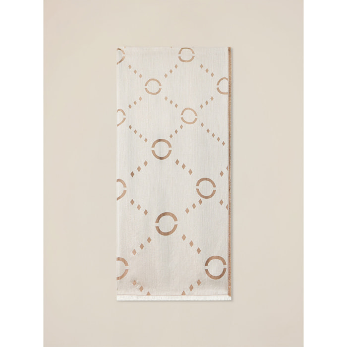 Oltre - Foulard con ricamo geometrico - Beige