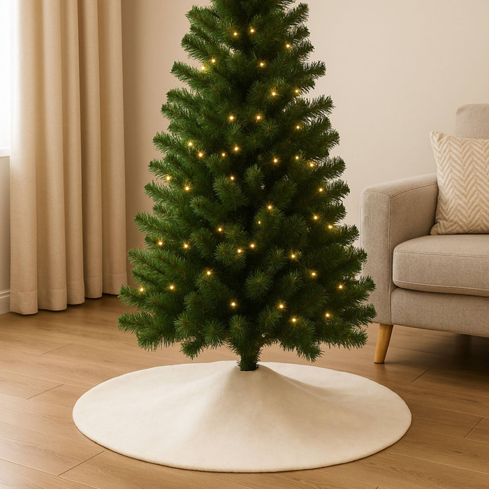 faldón para árbol de navidad de efecto nieve color blanco ø100cm