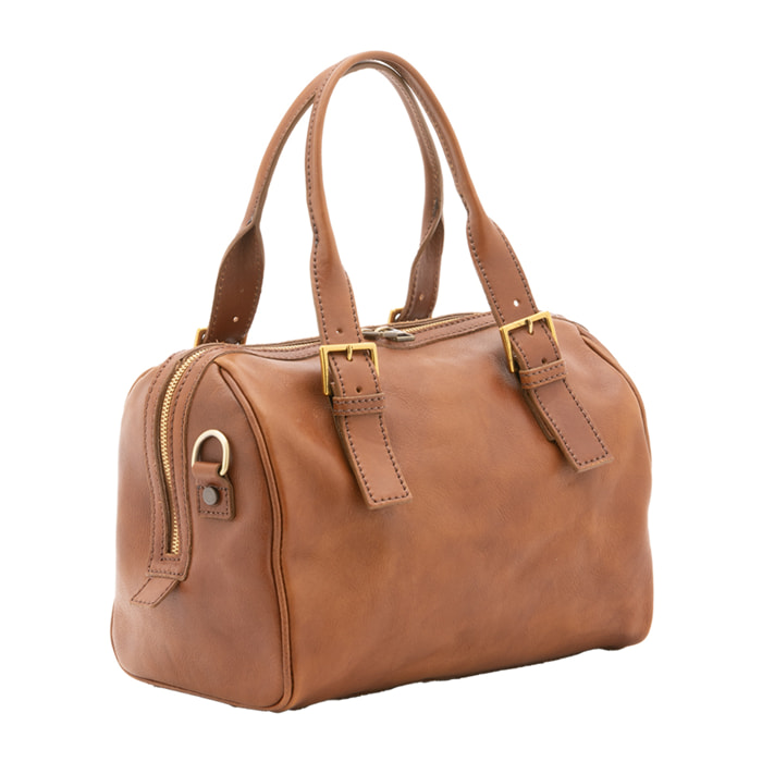 Borsa a bauletto  unisex In Vera pelle Made in Italy 29x27x13 cm