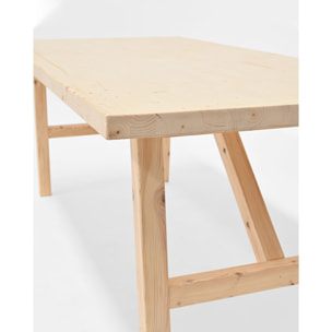 Mesa de comedor de madera maciza en tono natural de varias medidas