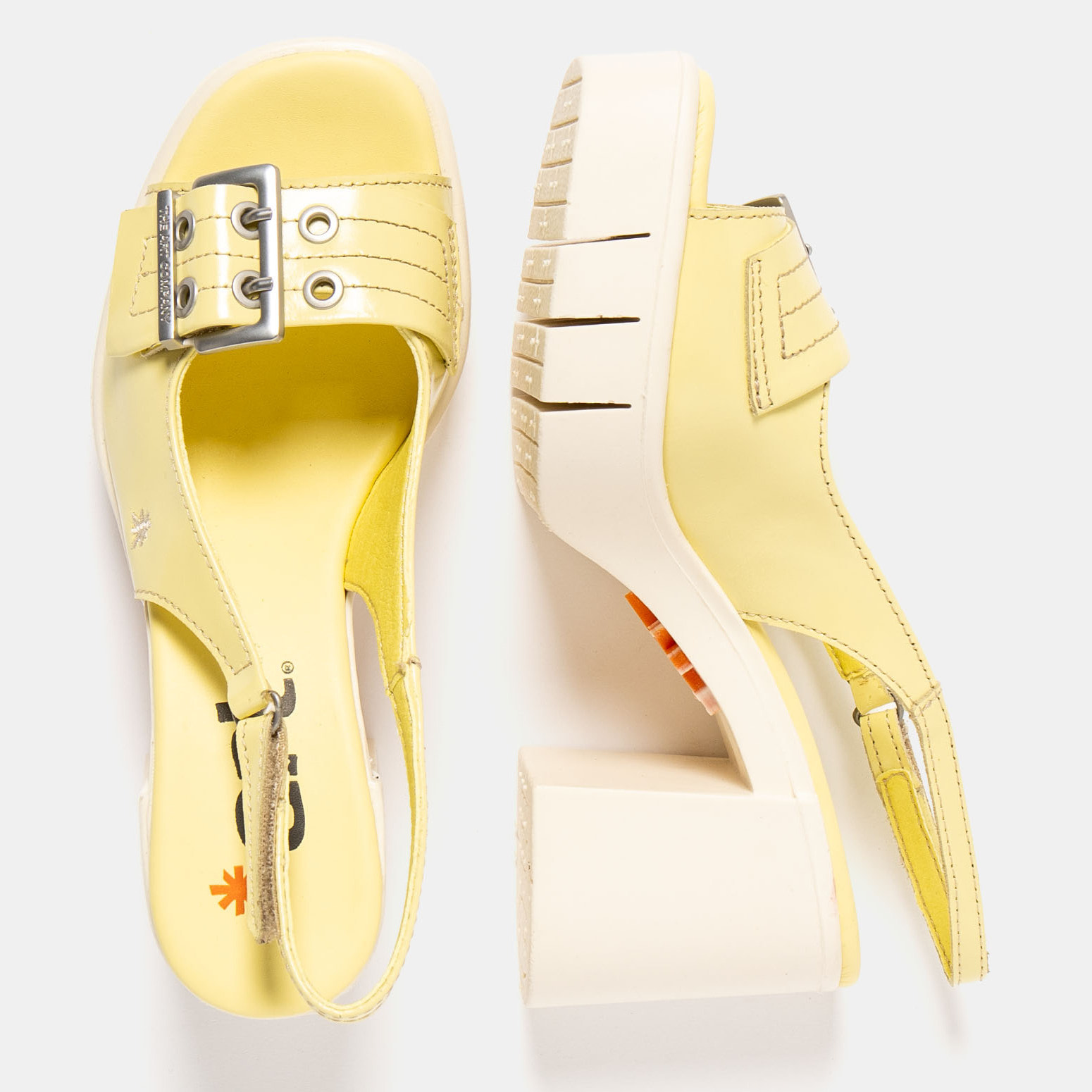 Sandalias con tacón 1994 SHINNY PALE YELLOW/ EIVISSA color Pale yellow