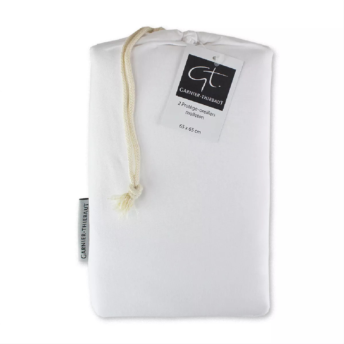 2 protege oreillers pur coton 135 g/m² molleton blanc Molleton blanc