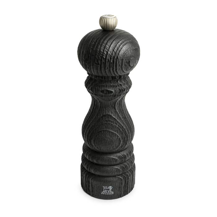 Moulin à sel manuel en bois upcyclé, noir, 18 cm - 7in Paris Nature Black
