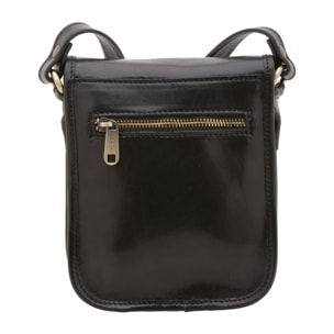 Borsa a tracolla da uomo in vera pelle - Modello False - Made in Italy - 20.0 x 16.5 x 10.0 cm