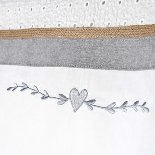 Coussin rectangulaire esprit romantique - Gris clair
