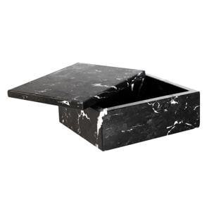 Caja de resina en color negro de 19x15x7cm