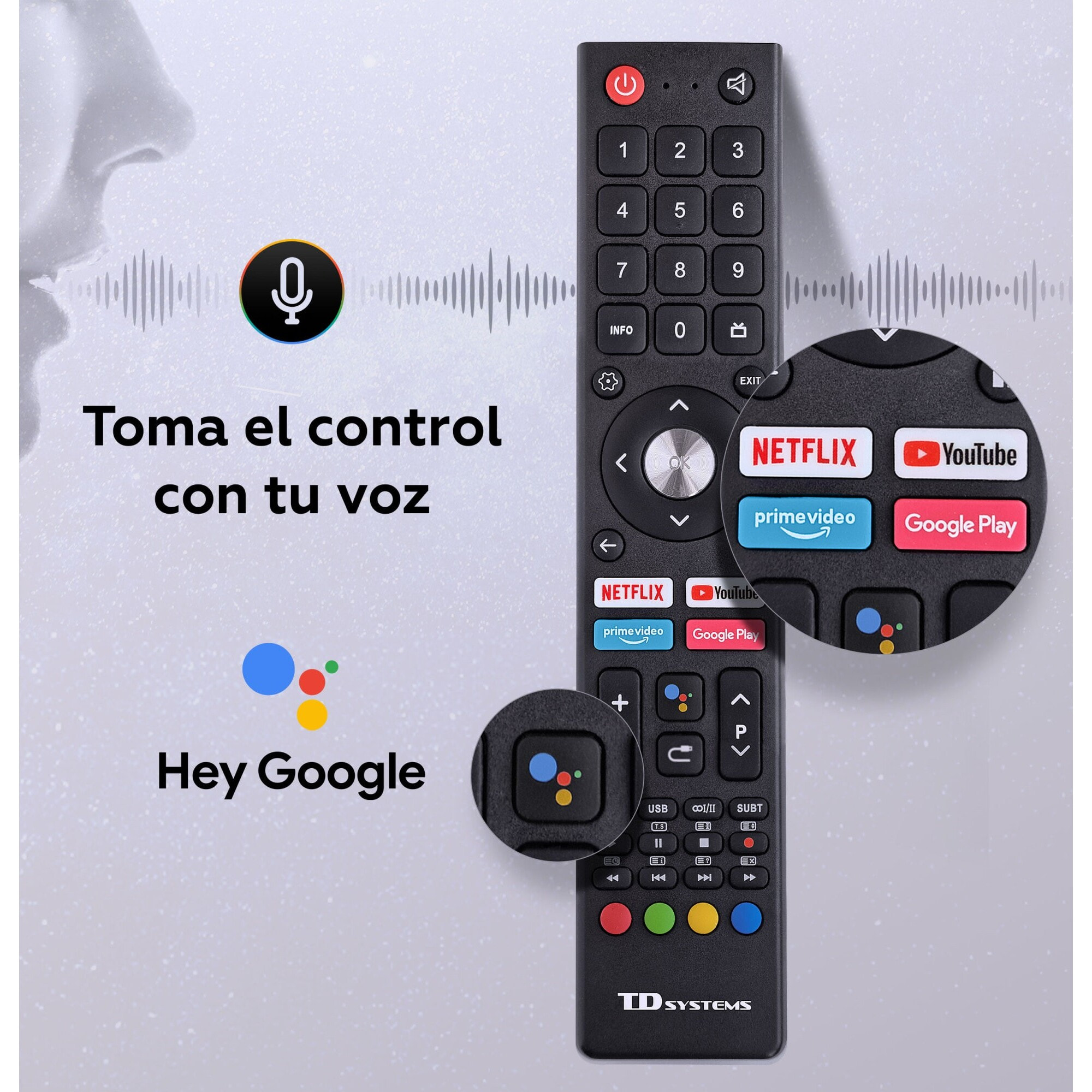 Smart TV 40 pulgadas Qled Full HD Hey Google Official Assistant con control por voz. Televisor Android 14 - TD Systems M40K21GLQ