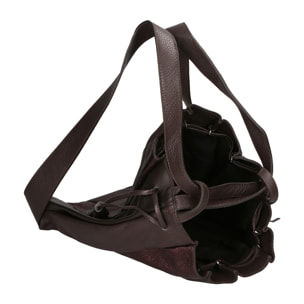 Borsa a spalla da Donna Oceania in Vera Pelle Made in Italy 37x34x6 cm