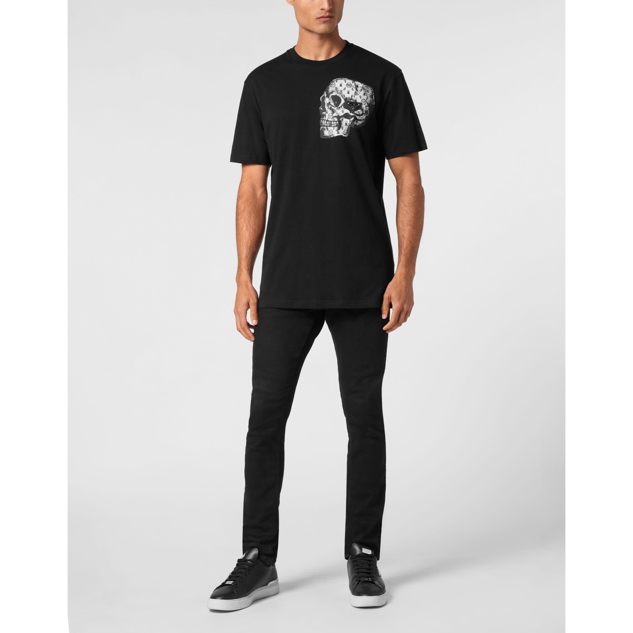 PHILIPP PLEIN Camiseta de cuello redondo y manga corta SKULL