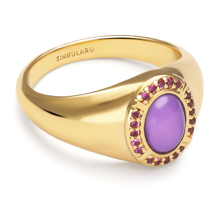 Anillo Amanda Violeta Baño Oro