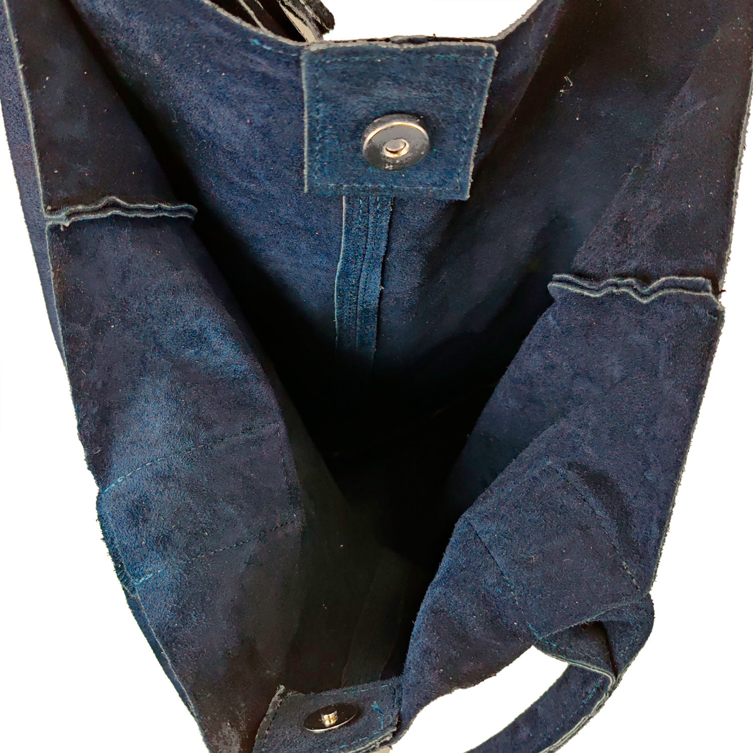 Borsa Donna in vera pelle Made in Italy colore Blu dimensioni cm 40x35x15