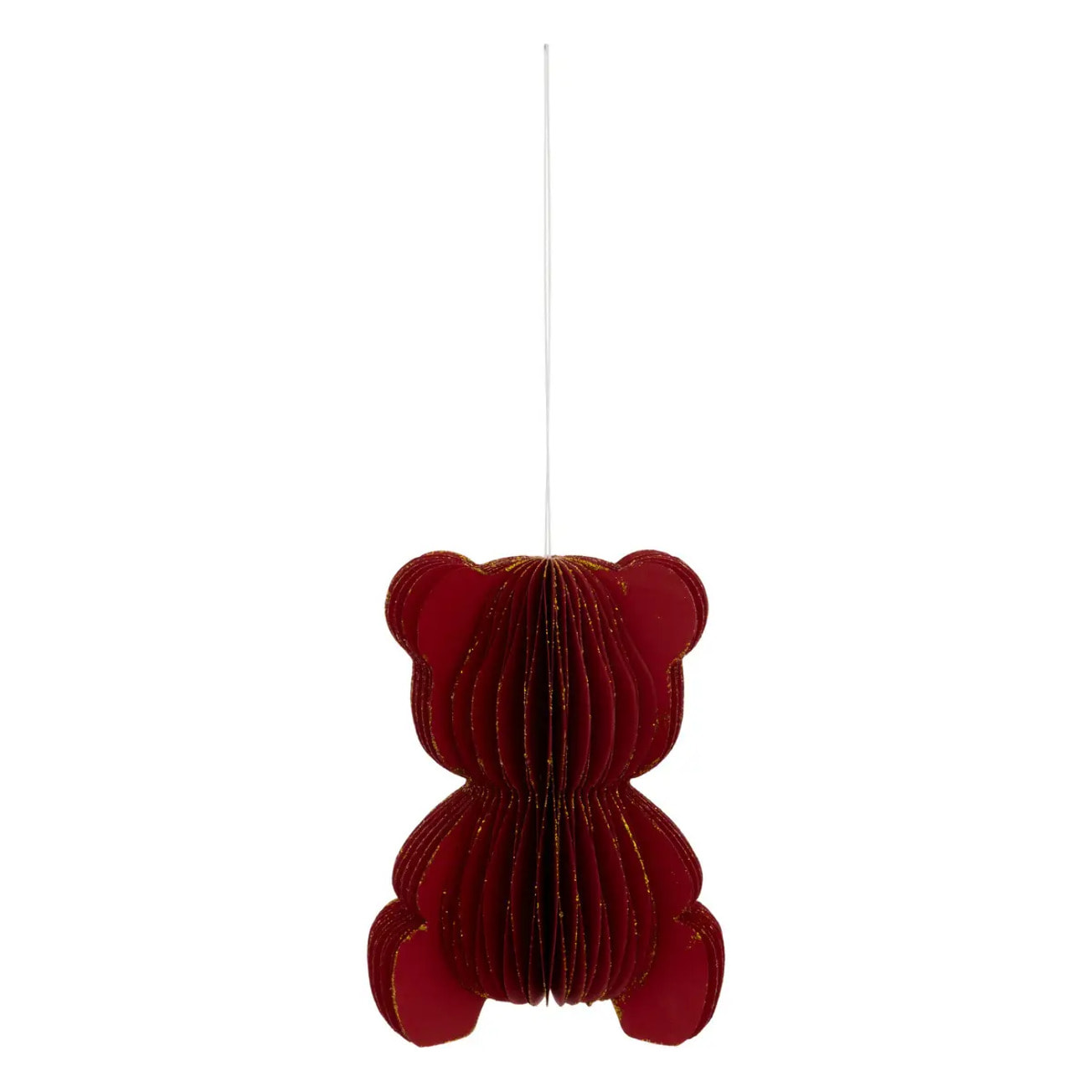 Sujet ourson papier H.12cm rouge