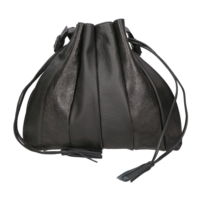 Borsa a spalla da donna - Modello Nunzia - Vera pelle - 30.0 x 33.0 x 7.0 cm