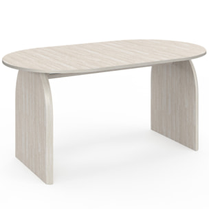 Table à manger extensible Japandi 160-200cm effet travertin