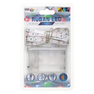 Ruban LED à pile multicolore L330cm