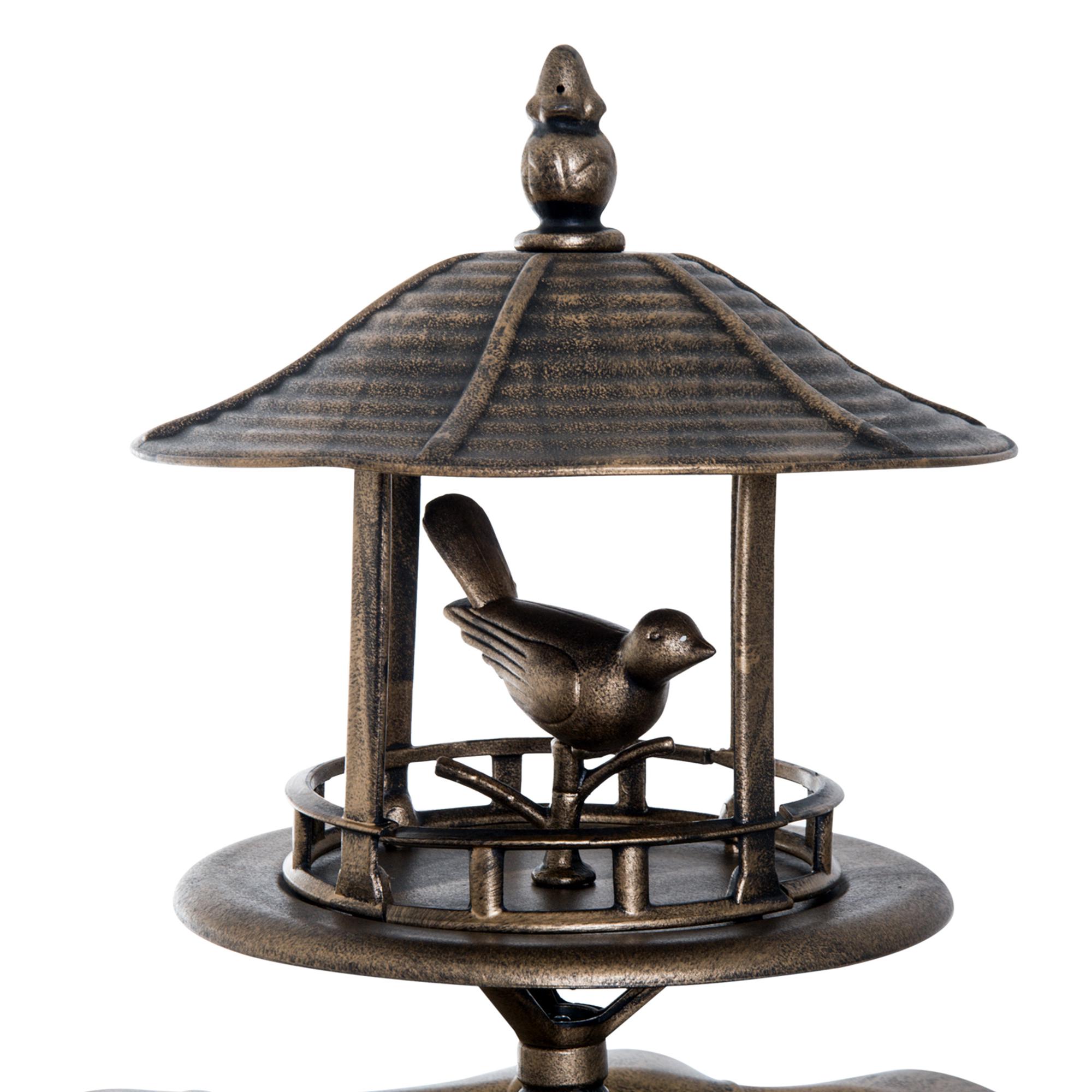 Outsunny - Bain d'oiseaux abreuvoir pour oiseaux jardinière 3 en 1 dim. Ø  50 x 113H cm polypropylène bronze antique