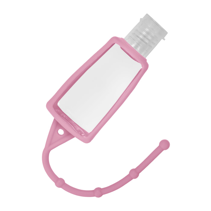 Portachiavi bottiglia igienizzante per mani alcol riempibile 30ml in silicone con pendente