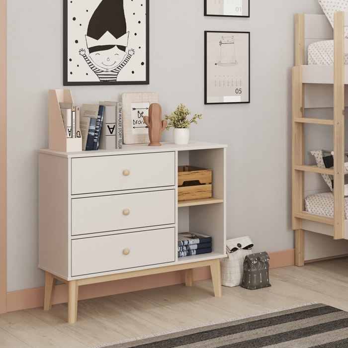 Commode enfant 3 tiroirs en bois - ELISE