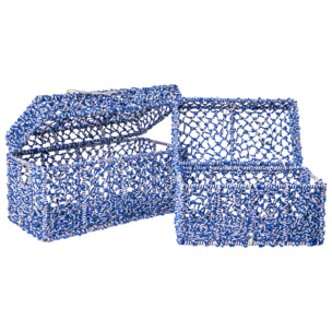 BAULI SET 1/2 BLUE E BIANCHI - misure articoli inclusi: 60x30x33 cm / 50x25x25 cm