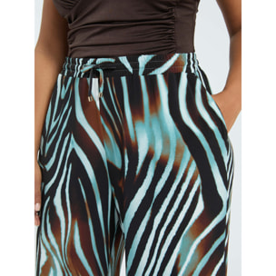 Fiorella Rubino - Pantaloni palazzo zebrati in jersey - Marrone