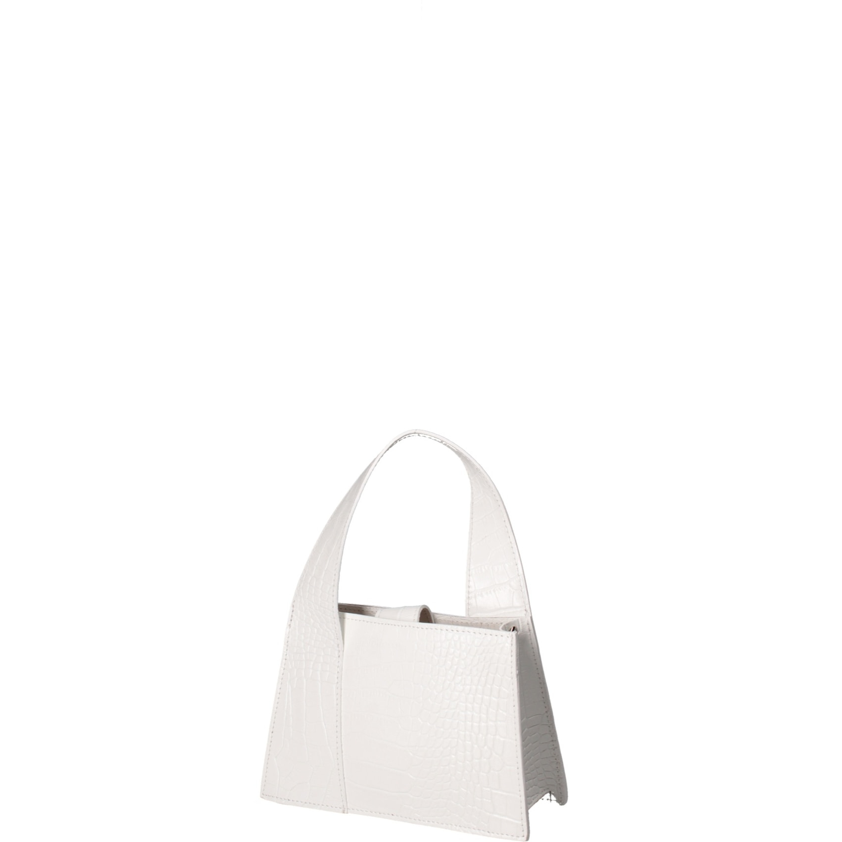 Borsa a mano da donna - Modello False - Vera pelle effetto cocco - 21.0 x 14.0 x 8.0 cm