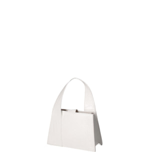 Borsa a mano da donna - Modello False - Vera pelle effetto cocco - 21.0 x 14.0 x 8.0 cm