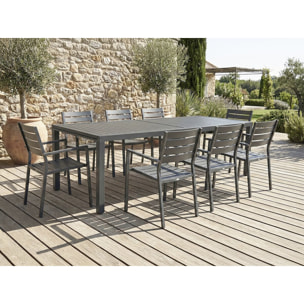 Table de jardin extensible en métal "Salou" - 240/300 x 100 x 75 cm - Gris
