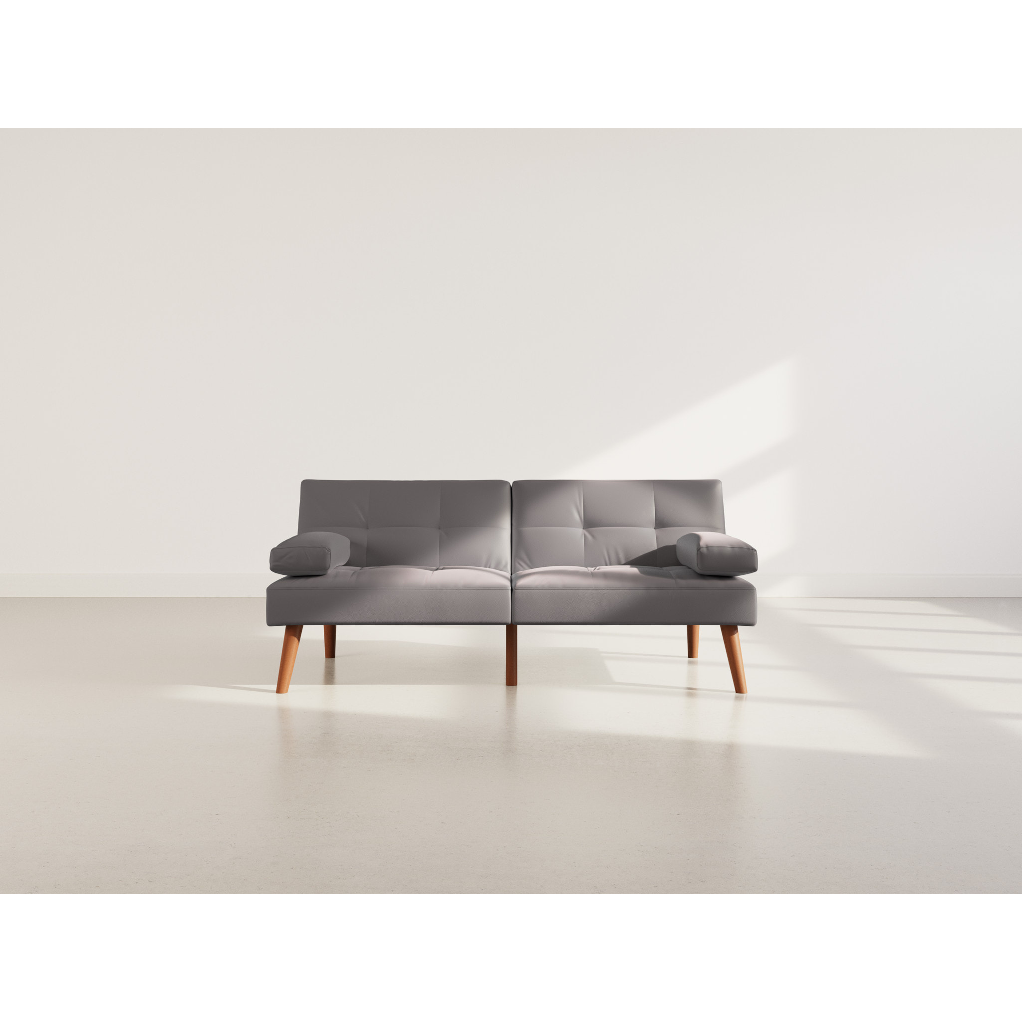 Philae - Canapé convertible clic-clac 2 places - en simili - Gris