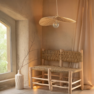 Abat-jour parasol raphia volanté - Naturel