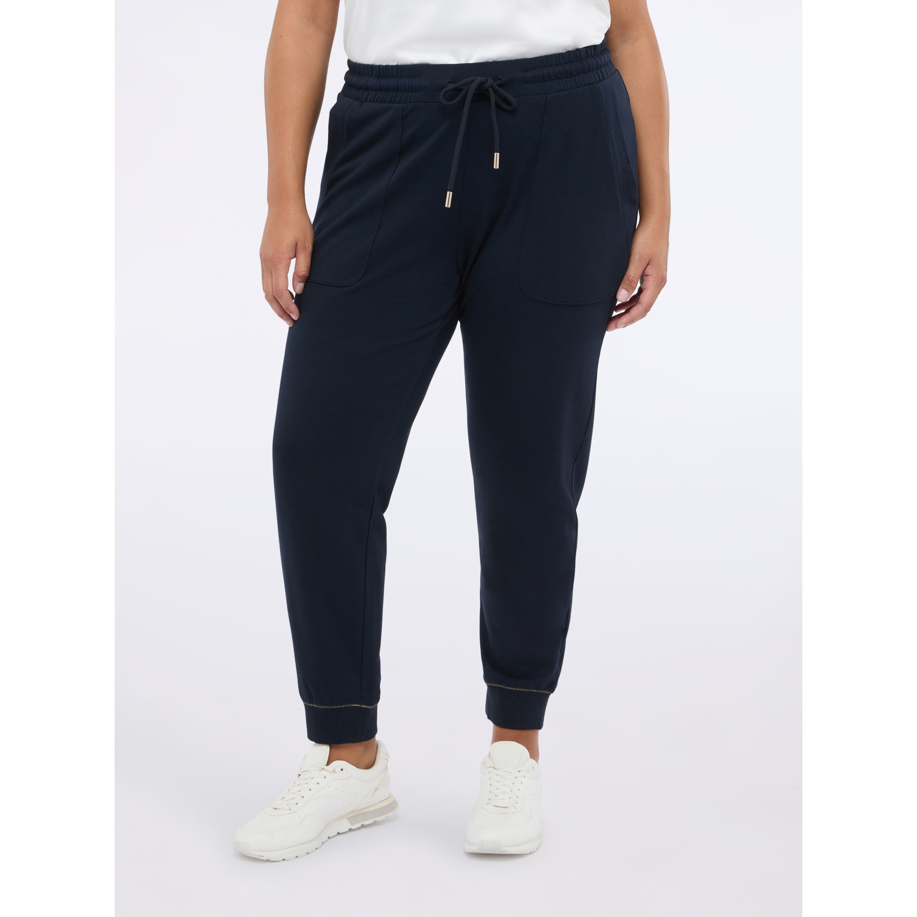 Fiorella Rubino - Pantalones deportivos de algodón con cordón ajustable - Azul