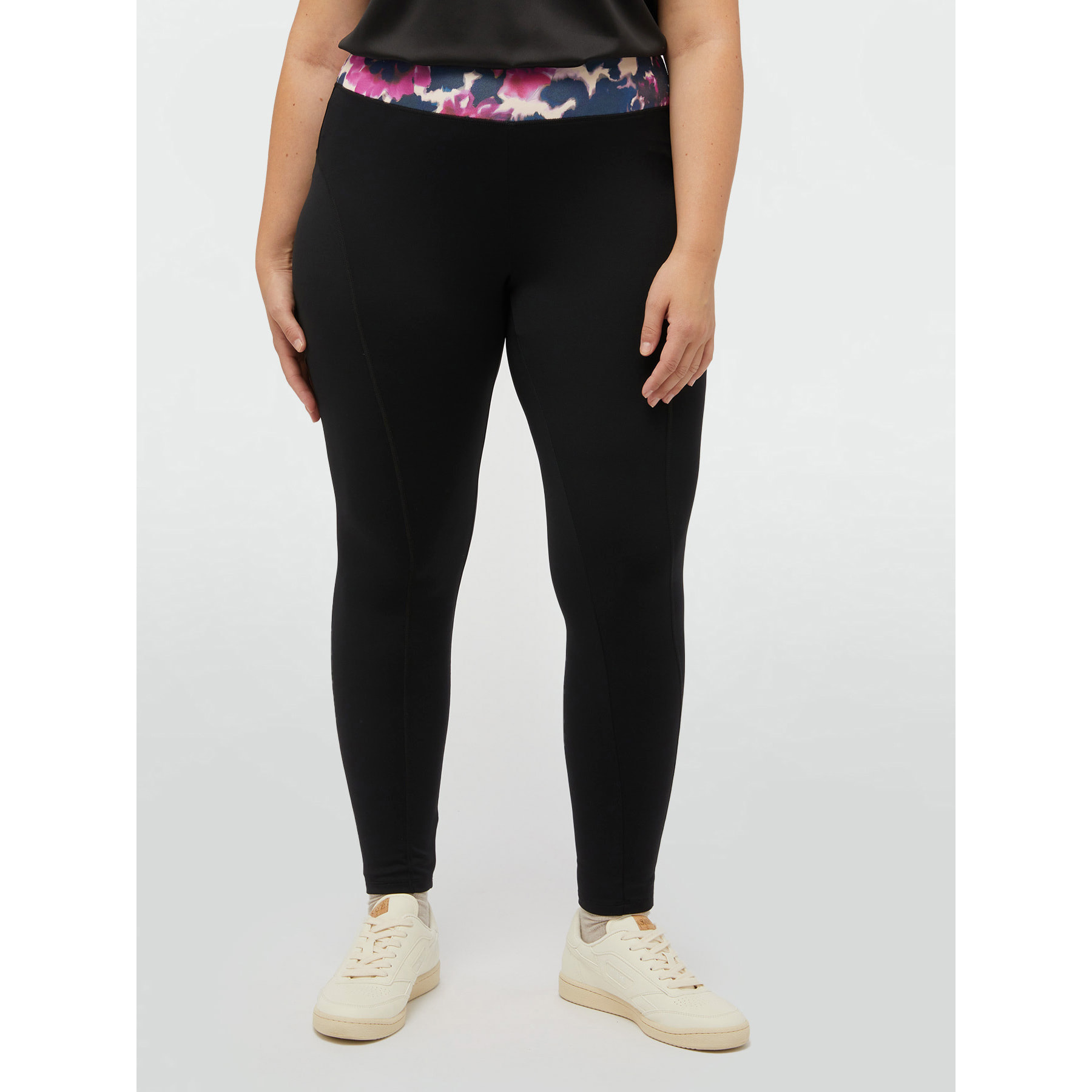 Fiorella Rubino - Leggings con borde estampado - Negro