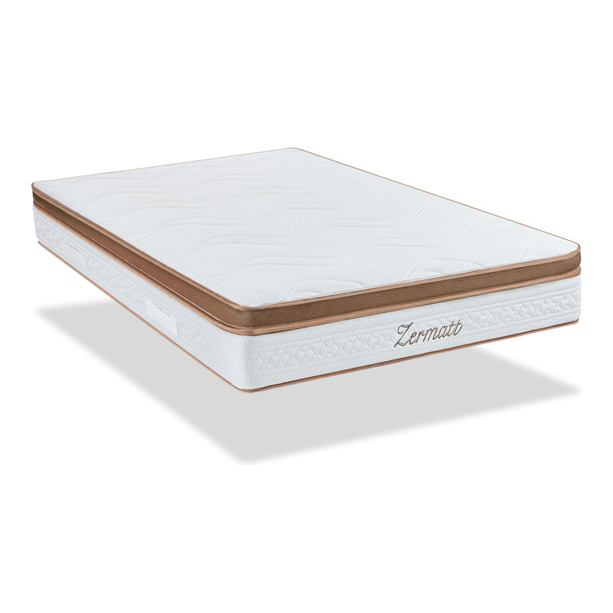 Matelas Zermatt, Soutien Ferme, 31 cm, Mémoire de Forme, surmatelas 7 cm, Face Été 3D & Hiver Cachemire