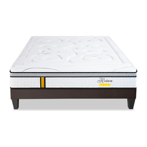 Ensemble Matelas Reina 2.0 & Sommier KIT15, 26 cm, Ressorts Ensachés et Mémoire de Forme, technologie Tri-Lattes, Soutien Ferme